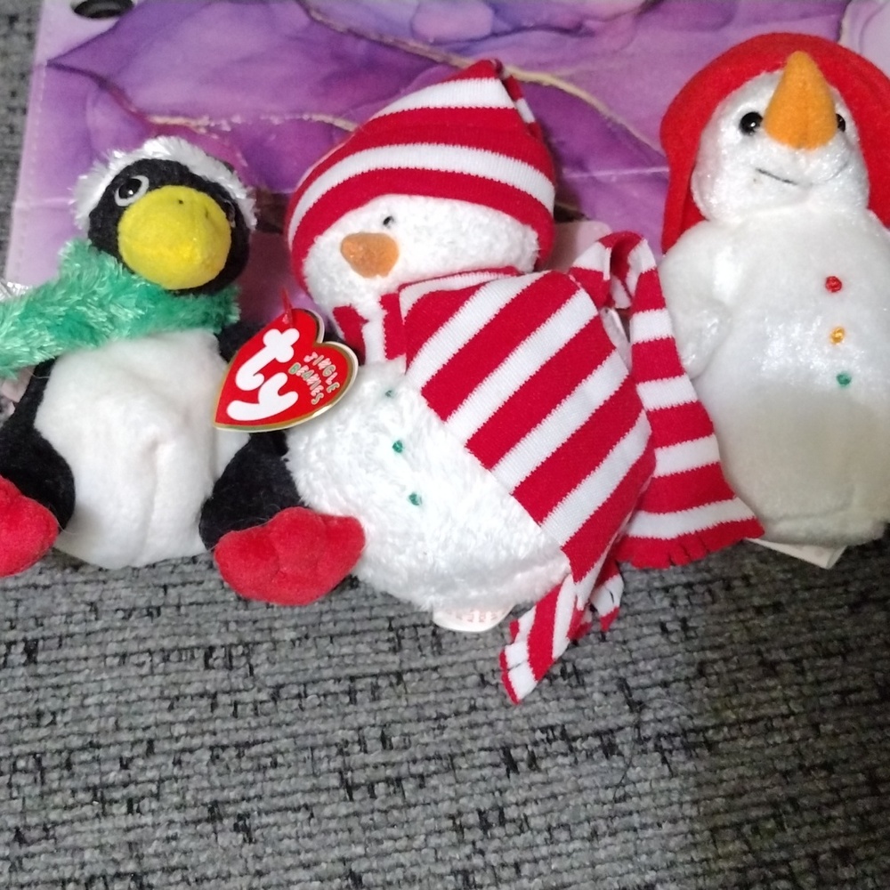 TY JINGLE BEANIE BABIES ornaments. Set of 3.